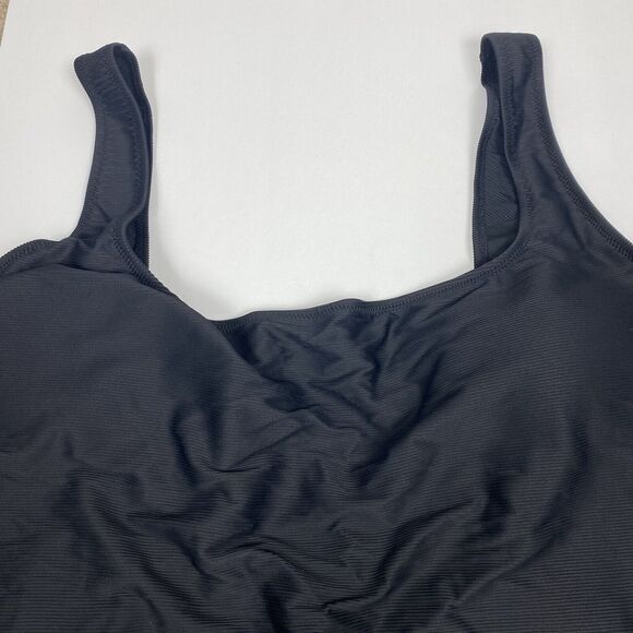 J. Crew Ribbed Square Neck One piece Swimsuit Black Sz 22 / 2X Plus Size NWT - Picture 7 of 9
